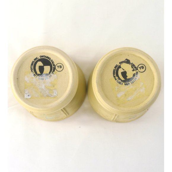 2 Lees Pottery Inc Iron Yellow Ceramic Flower Pot Planter Pre-owned - Picture 4 of 4